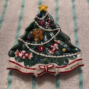 Palm Tree Co Ceramic Christmas Tree Candy Dish 8” X 9”